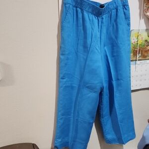 Tahari Blue Wide Leg Jumpsuit Lightweight Comfort